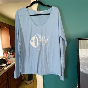 Powder blue pajama top